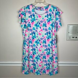 Lulu B Multicolor Floral Cha Cha Dress, UPF 50+ Protection, Size L, New w/Tags